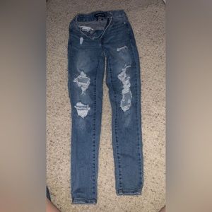 1st pair is Aeropostal, 2nd pair is American eagle